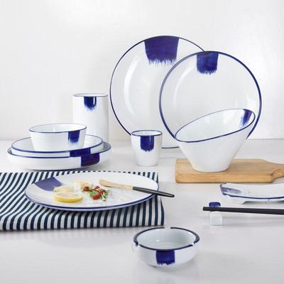 Classic Navy Blue Rim & White Color Bone china Din