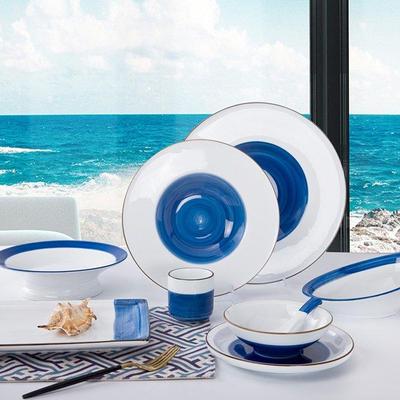 Navy Blue & White Color Italian Style Bone china D