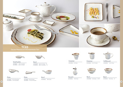 Round Casual Style Color Porcelain Dinner Set With